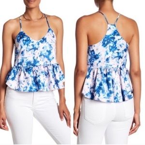 Ro & De Tie Dye Peplum Top